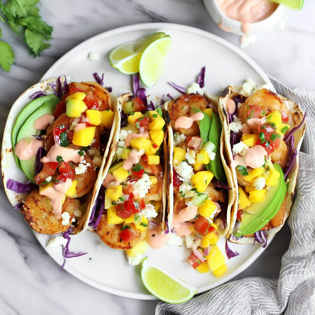 shrimp tacos with mango salsa