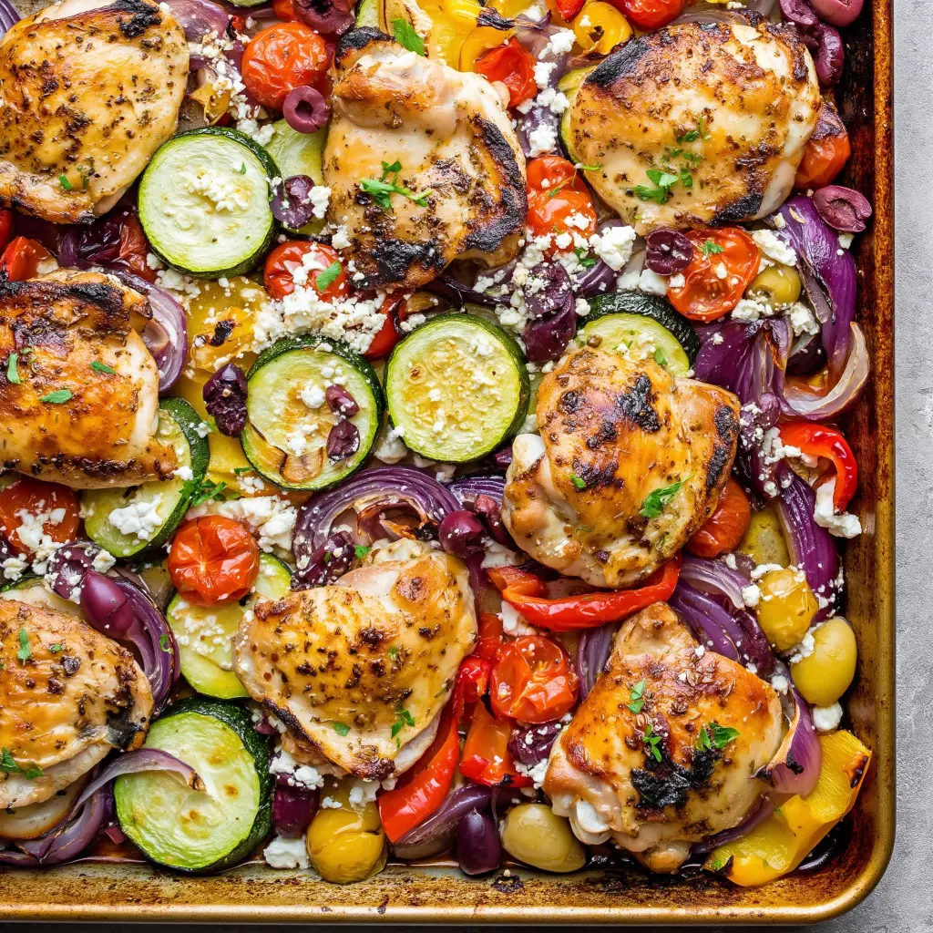 Greek sheet-pan chicken