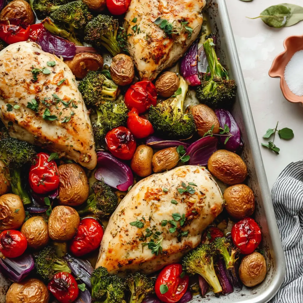 sheet pan chicken and veggies