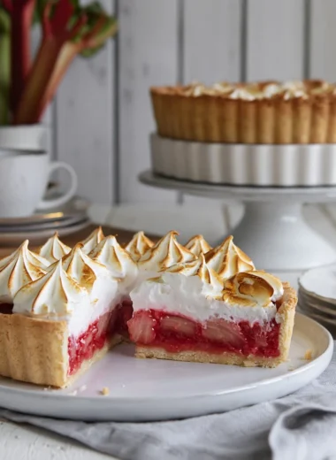 rhubarb meringue tart