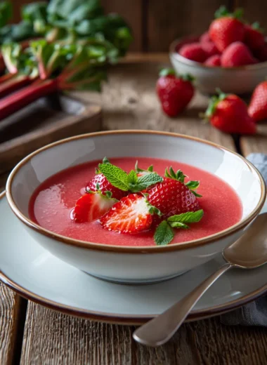 rhubarb and strawberry soup