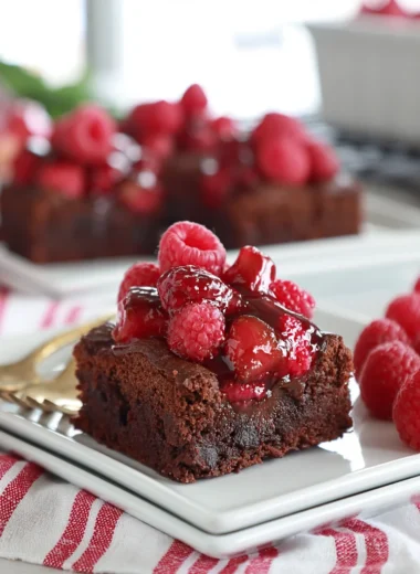 raspberry rhubarb chocolate brownies